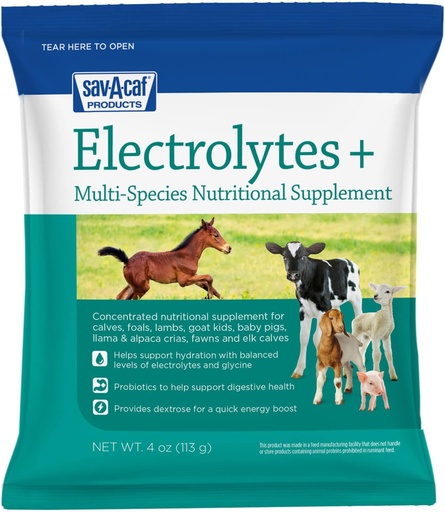 [BRSWYGADABYQAH32] Sav-A-Caf | Electrolytes Plus Multi-Species Supplement | 4 Ounces (4 OZ) Packet