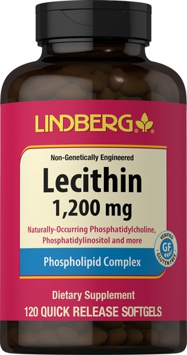 [BRSRO2T3OZ6AM3TB] Lindberg Lecithin 1200mg Supplement | 120 Softgel Capsules | for Men & Women | Phospholipid Complex | Non-GMO & Gluten Free Formula