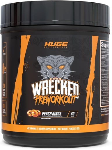 [BRSW2CQPA4BBE3DB] Wrecked Pre Workout Powder, Advanced Formula, Boosts Energy, Focus, Pumps & Performance, 10g L-Citrulline, 6,4g Beta Alanine, 5g Tyrosine, 1g Alpha GPC, 375mg Fast-Acting Caffeine & More (40 сервий)