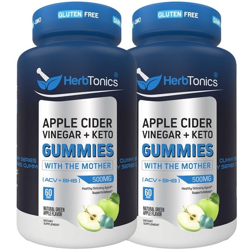 [BRSROEIPAAPWGG3O] Herbtonics Keto Apple Cider Vinegar Gummies - Digestion & Detox Support - Sugar Free BHB Advanced Formula for Keto Support - Raw ACV with The Mother - 120 Vegan ACV Gummies
