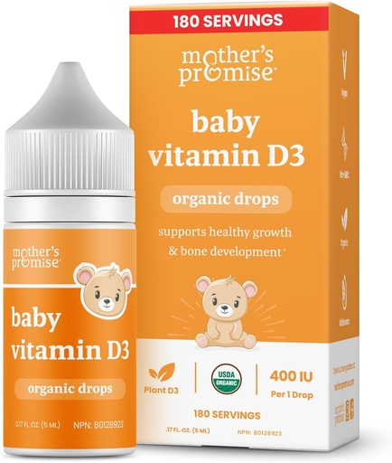 [BRSROED4AEBQK3DD] Ana səhifə Organic Baby Vitamin D Drops | 100% Bitki əsaslı | Sağlamlıq & Bone İnkişafı / Yaşı Yeni doğuş + | 180 Daşınlar və Toddler üçün Baby Vitamin D3 maye