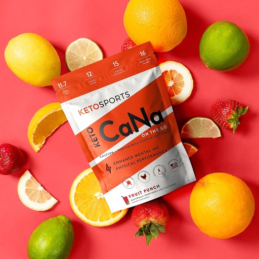 [BRSRO23QCUNBGF3P] KetoSports New KetoCaNa GO (Fruit Punch) Single Serve Dietary Ketone Supplement for Physical and Mental Performance, Keto and Paleo-Friendly, Naturally Sweetened and Flavored 16 Stick Packs