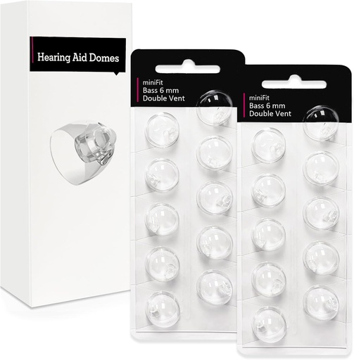 [BRSROBI3BBYWGA34] Double Vent 6mm-Hearing Aid Domes for Oticon Minifit, Oticon Hearing Aid Supplies, Replacements Parts Accessories Universal Oticon Domes for Hearing Aids Cleaning Kits (20 Pcs)