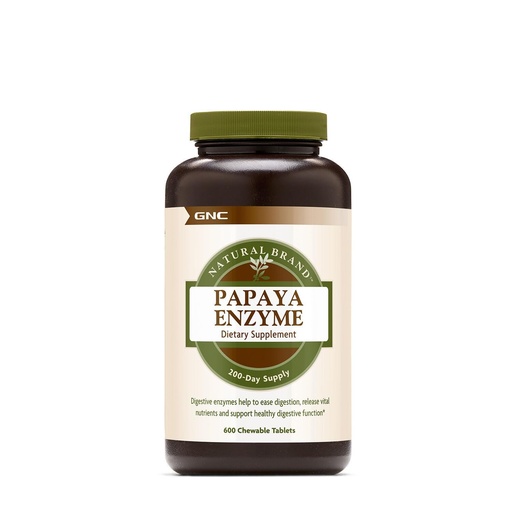 [BRSWIYYCDINQGYA7] GNC Natural Brand Papaya Enzyme, 600 chewable Tablets