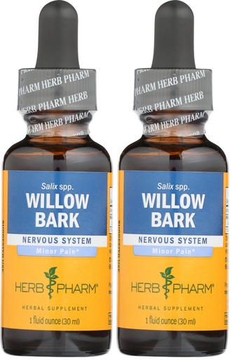 [BRSRMGLYDMCRGHI7] Herb Pharm Willow Bark Liquid Extract for Minor Pain - 1 Ounce (DWILL01) (Pack of 2)
