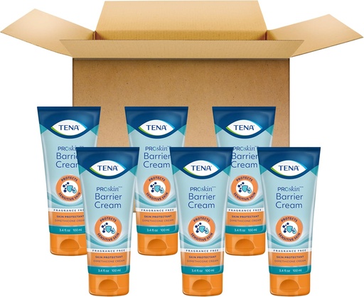 [BRSW2HYTDIOWGETG] TENA ProSkin Barrier krem do skóry kruchej, Wolny zapach, 3.4 Fl. Oz, Opakowanie 6
