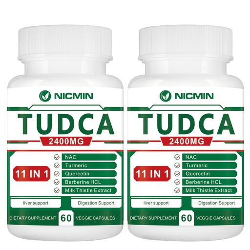 [BRSRAZLRA5YBM2DZ] TUDCA Supplements 2400MG, Bile Salts Complex for Liver Detox & Gallbladder Cleanse, Anti-Aging for Men and Women, Digestive Health 120 Capsules
