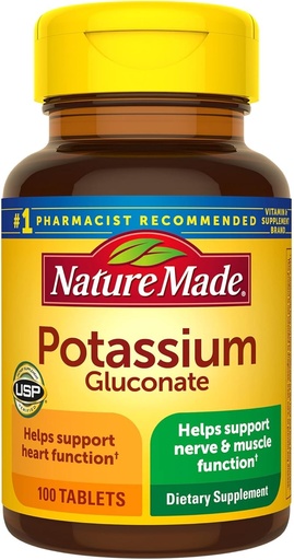 [BRSWIFYQAB6RA3Y7] Nature Made Potassium Gluconate 550mg, 100 tablets