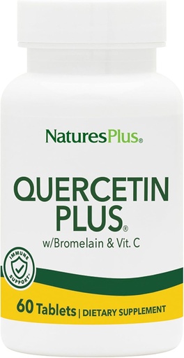 [BRSWIYT3PMCAC3D6] NaturesPlus Quercetin Plus with Vitamin C & Bromelain - 650 mg, 60 Vegetarian Tablets - Gluten-Free - 30 Servings