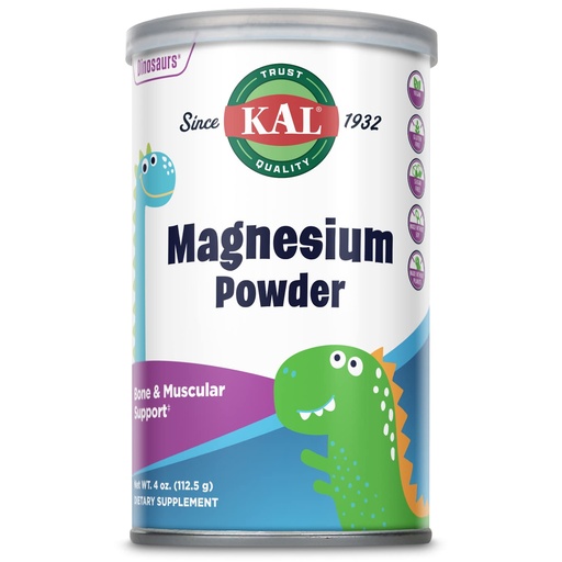 [BRSRMBQNC4OR42A7] KAL Magnesium Powder, Magnesium for Kids, Pure Magnesium Citrate Powder, Healthy Bone Development, Muscle and Nerve Function Support, Vegan, Gluten Free, Sugar Free, 90 Servings, 4 oz