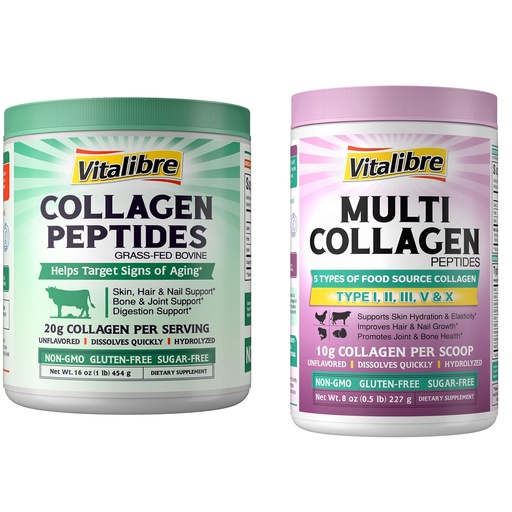 [BRSRAAI7BUARSHQ4] Vitalibre Bovine Collagen Peptides Powder 16oz