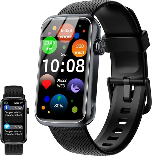 [BRSROCQRAUOWEADO] Smart Watch, 1.47" HD Smartwatch for Men Women with 24 Sport Modes, IP68 Waterproof Fitness Tracker with 24/7 Heart Rate/Sleep/SpO2 Monitor, Step Tracker, Pedometer, Activity Tracker for Android iOS