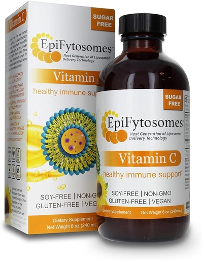 [BRSWYED5OZ5REYLX] Liposomal vitamin C Naturens svar EpiFytosoms vitamin C 1000 mg per servering - Vegansk Diett Supplement - Soya Glutenfri Ikke GMO - Ideell for sunn immunstøtte - 6 ml (40 Serveringer per flaske)