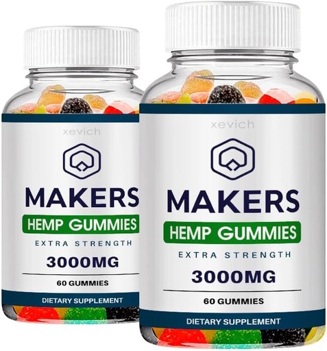 [BRSROCD5CMBRU2AU] Makers Hemp - Makers Hemp Gummies (2 Pack, 120 Gummies)