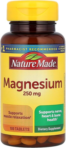 [BRSWIYTZA4BRKCLD] Nature Made Magnesium 250mg, 100 Tablets