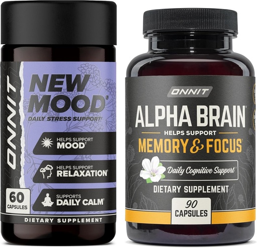 [BRSWYGIQB4FWAEY4] ONNIT Alpha Brain 90ct + Nuevo Mood 60ct Nootropic Stack