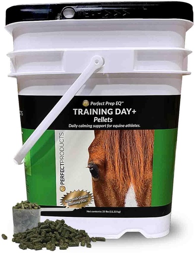 [BRSWYAT3BMCWK2QY] Perfect Prep EQ Training Day+ Pellets Show Safe Horse Calming Supplement (25 lb)