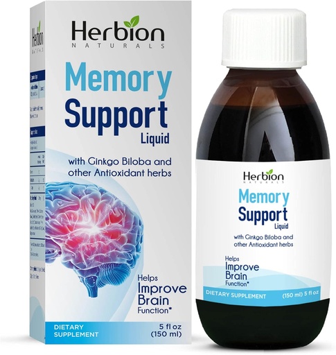 [BRSW2BQ3CJYW2DQ7] HERBION Naturals Memory Support Liquid - Pomáha zlepšiť funkciu mozgu a neprítomnú myseľ, udržuje zdravé hladiny nálady s Ginkgo Biloba, dospelí a deti nad 12 rokov, 5 fl oz, 150 ml