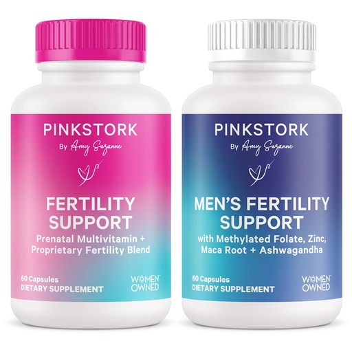 [BRSRABQ3OAGQG3Q4] Pink Stork His and Hers Fertility Bundle: Fertility Supplements for Women, Fertility Supplements for Men, Fertility Prenatal Vitamin, Vitex, Inositol, Folate, Vitamin B6, 60 Capsules