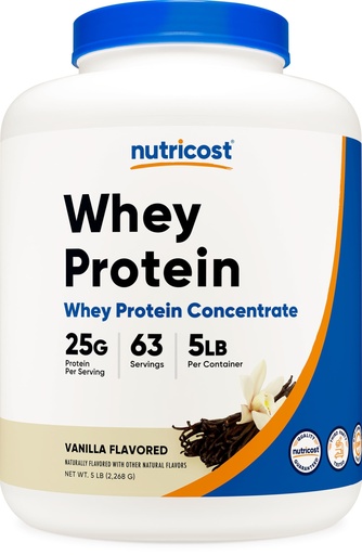 [BRSWKGIAC4MBCCLA] Nutricost Whey Protein Powder, Vanilla, 5 pounds - Whey Protein Concentrate