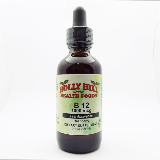 [BRSWGZQ5CR6BU3QY] Holly Hill Health Foods, Fast Absorption B-12 1000 MCG, Raspberry, 2 Ounce