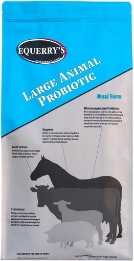 [BRSWICQQAF6RO23C] Equerry's Large Animal Probiotic | Supplements for Gut Health and Nutrient Absorption | Probiotics and Digestive enzymes for Horses, Cows, Goats, Sheep, Pigs, 160 Feedings (20lbs) for 1000 lb Animal