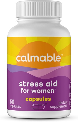 [BRSRMAQNDMPBM2DL] Stress Relief Aid for Women - Vegan - GABA, 5-HTP, Ashwagandha - Vitamin Dietary Supplement - 60 Capsules