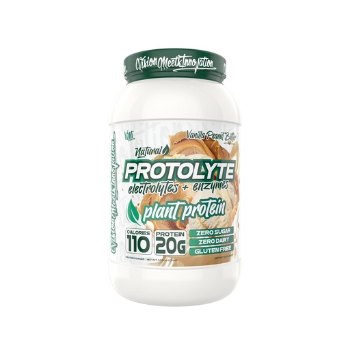 [BRSROBADO57WEEQY] Protolyte Natural Plant Protein by VMI Sports with Electrolytes and Enzymes | Zero Sugar – Zero Dairy – Gluten Free | 20 G Protein + 10.5 G of EAAs (25 serving, Vanilla Peanut Butter)