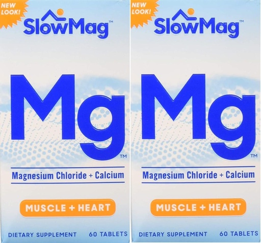 [BRSRMCYPC4BGKDY4] Slow-Mag Slow-Mag Magnesium Chloride with Calcium, Packaging May Vary, 60 Count (Pack of 2)