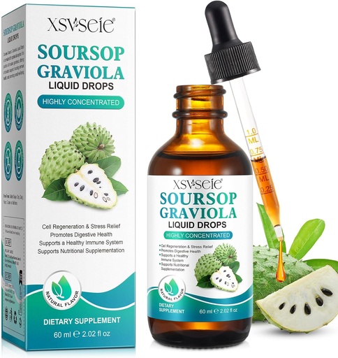 [BRSRAGT3BUFWEFIV] Soursop Bitters Liquid, Soursop Graviola Liquid Drops Natural Multivitamin Soursop Leaf Extract Drops Soursop Oil for Men & Women