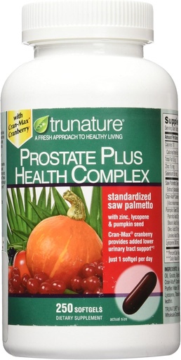 [BRSWIYA5CYPWIHT2] Trunature Saw Palmetto Prostate Health Complex with Zinc, Lycopene and Pumpkin Seed, 250 Softgels
