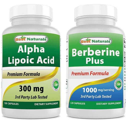 [BRSRMAI7BYIRGALB] Best Naturals Alpha Lipoic Acid 300 mg & Berberine Plus 1000 mg