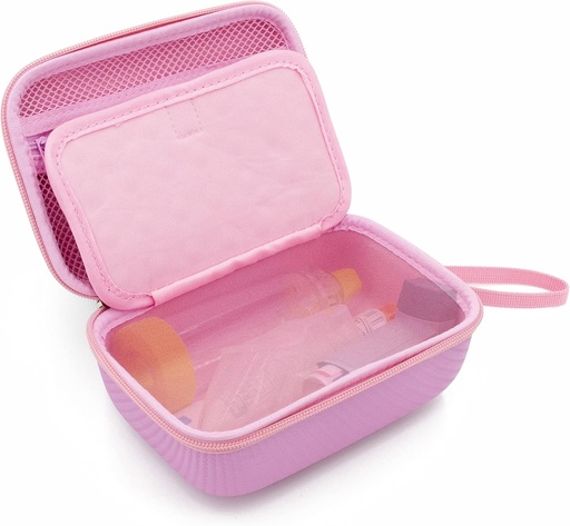[BRSWYZA7CABAAGY4] CASEMATIX Bolsa de caso de viagem rosa compatível com asma inalador, máscaras, espaçador - Caso somente