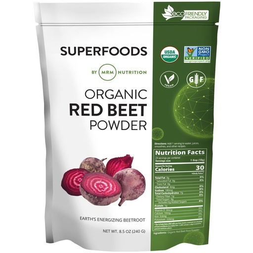 [BRSWKZ33OQGA2YAV] MRM Organic Red Beet Powder - USDA Organic Red Beet Root Powder Superfood with Antioxidants and Nutrients, Heart Health & Energy Support for Women & Men, Vegan & Gluten-Free - 24 Servings