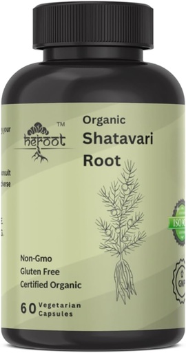 [BRSRAEIHDIBWMFDB] Organic Shatavira root 500mg (Asparagus Rusmosus) Metical Cramp, Pressociation, และสุขภาพของผู้หญิง | 60 Capsules   Hormonal Research
