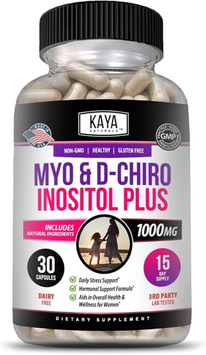 [BRSRMZI2BV7GEYAZ] Kaya Naturals Myo & D- Chiro Inositol Plus Podpora žen, Vitamin B8- 30 Kapsle