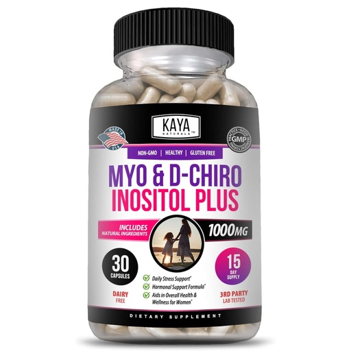 [BRSRMZI2BV7GEYAZ] Kaya Naturals Myo & D-Chiro Inositol Plus Support for Women, Vitamin B8-30 Capsules