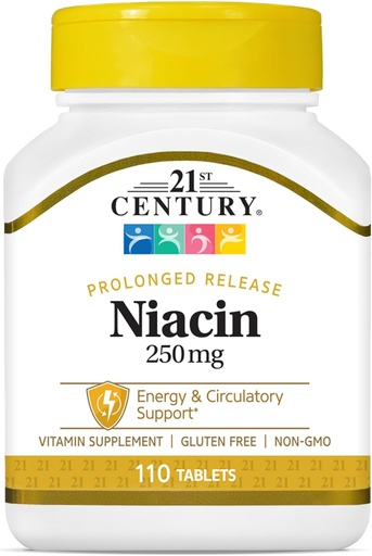 [BRSWIY37BQDRYGT2] 21st Century Niacin 250 мг таблеток, 110-Count (Pack of 2)