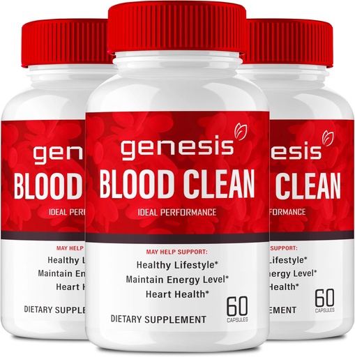 [BRSRABQDBV7AOGT3] Genesis Blood Clean Capsules - Supplément de formule avancé pour la force maximale - Nettoyeur de vaisseaux sanguins naturels, GenesisBlood Clean Pills, GenesisBloodClean Pastillas Reviews (3 Pack)