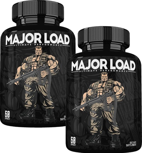 [BRSW2ZYRBEGQKCTA] ONL Testosteron Supplement för män - Major Load Testosteron Booster med Horny Goat Weed & Maca Root - Tongkat Ali Energy Pills för Stamina & Styrka - Test Booster 60 Capsules (2pk)
