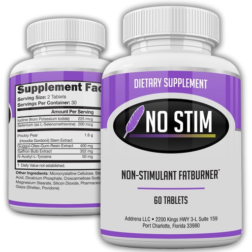 [BRSWIZAYDJ6RU2Y5] No-Stim Non Stimulant Fat Burner Diet Pills that Work- Appetite Suppressant & Best Caffeine Free Weight Loss Supplement- Natural Thermogenic Fat Loss Pill- 60 Tablets