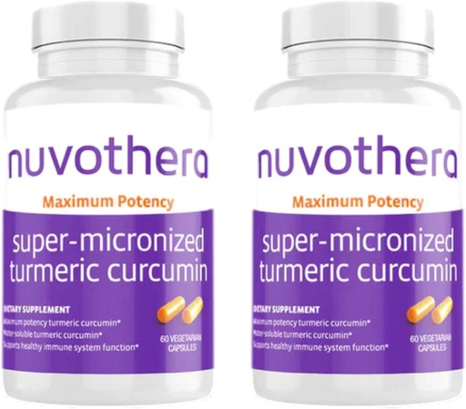 [BRSWGFL6BN4GMHTH] Nuvothera Super-Micronized Turmeric Curcumin Capsules 2-Month Supply Rapid Absorption, Whole Root, Non-GMO, Skin, Gut Health & Antioxidants(120 Capsules)