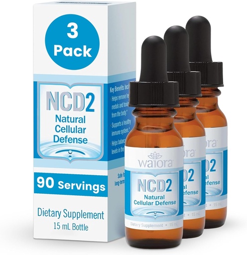 [BRSRMGD6BYDROHLO] Waiora NCD2 Activated Liquid Zeolite Drops, Mix in Food/Drinks, Natural Body Cleanse & Promote Immune Support, All Natural, pH Balance Zeolite Liquid Drops - 3 Bottles (0.5 oz. ea.) 270 serv.