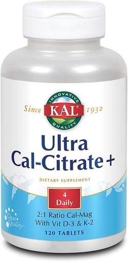 [BRSWIYDQCIDQ42YV] Kal Ultra Calcium Citrate Plus Tablets, 120 Count
