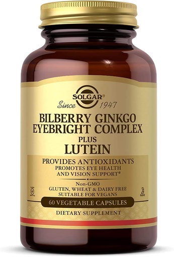 [BRSWIYTYO4GQO33E] Solgar, Bilberry Ginkgo Eyebright, 60 Count