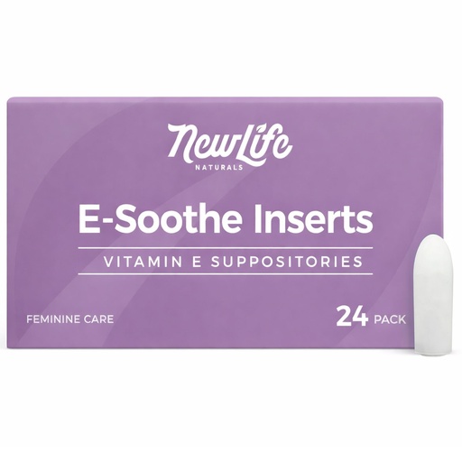 [BRSROGLYOJ5GOC3P] NewLife Naturals Vitamin E Vaginal Suppositories 38IU ESoothe - Moisture & Hydration Support - All Natural Estrogen Free Feminine Care - 24 Inserts