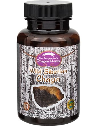[BRSROEA5O4DQGFD5] Dragon Herbs - Wild Siberian Chaga Capsules - 100 Capsules, 450 mg Each