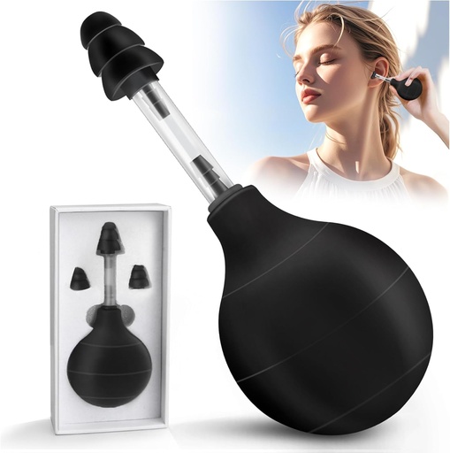 [BRSRAGIPOUNGYCYV] Ear Pressure Tool, Ear Pressure Relief Suction Device, Migraine and Headache Relief Inner Ear Balance, Airplane Ear Pressure Relief,Reducir Dolor, Estrés, Tension via Inner Ear Pressure - Negro