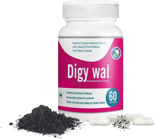 [BRSRMAD4CEHAA23B] Digestive Enzyme Capsules (60 Count) - Activated Charcoal Digestive Enzymes with Probiotics and Prebiotics - Immunity Supplement For Digestive Health - Probiotic Capsules For Improved Energy & Mood