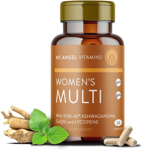 [BRSWGZQRBMFWAALP] Mt. Angel Vitaminer - Daglige kvinner Multivitamin - voksen formel med jern, kalsium, KSM-66 Ashwaganda, og en Potent proprietær urteblanding av de beste Womens Vitaminer - 60 Count Capsules